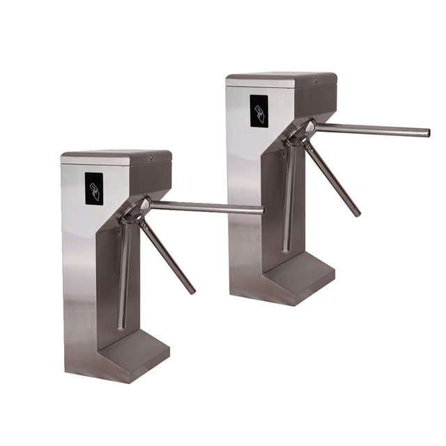 Pedestrian-access-control-barrier-gate-factory-rfid-reader-stainless-steel-full-automatic-vertical-Tripod-turnstile